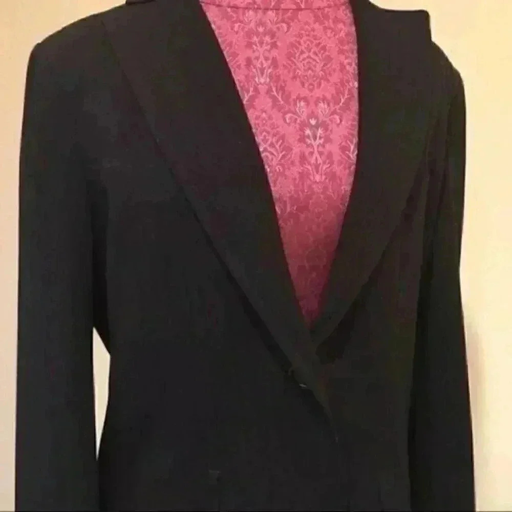 Max Studio Jacket Black One Button Blazer Size 0 - image 2
